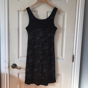 Dress with various neutral coloured polka dots